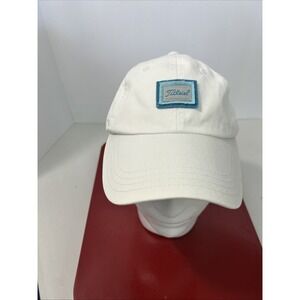 Titleist Adjustable Golf Hat White Blue Aqua‎ Gray Patch Embroidered Adj Strap